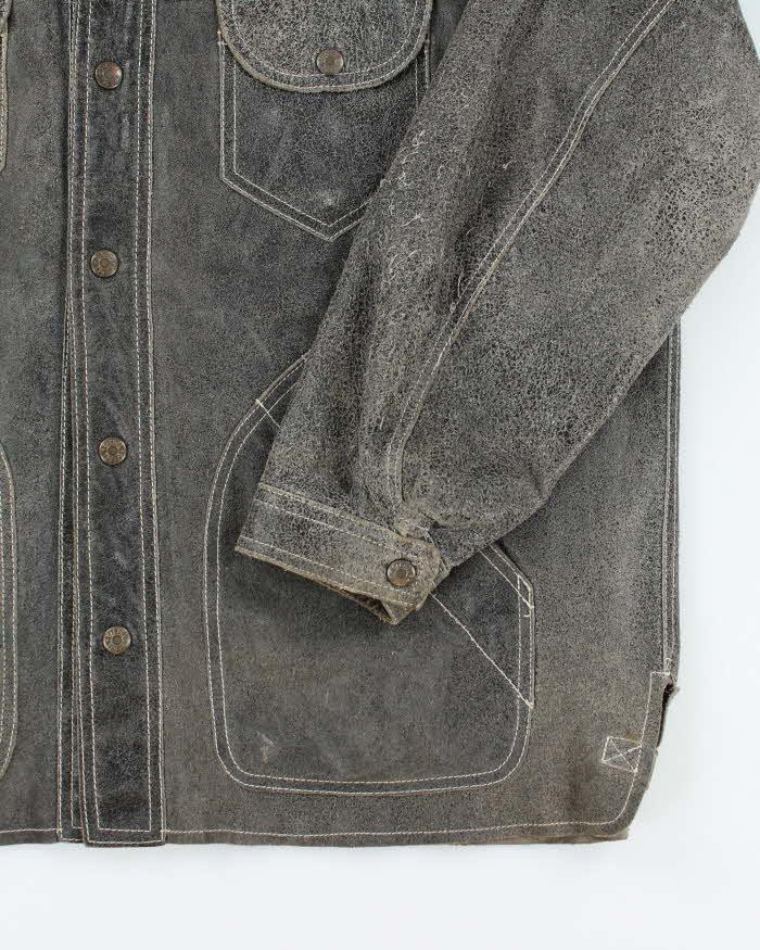 Vintage 90s Diesel Distressed Oversized Leather Jacket - XL
