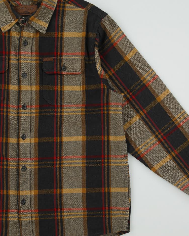 Vintage Orvis Heavyweight Plaid Long Sleeve Flannel Over Shirt - XL