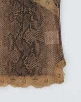 Vintage Y2k 00s Buch Snake Print Mesh Cami - S