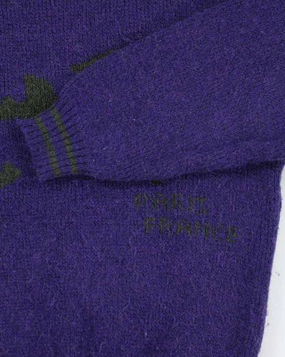 Vintage Y2K X+Y Graphic Printed Chunky Wool Blend Knit Jumper - L