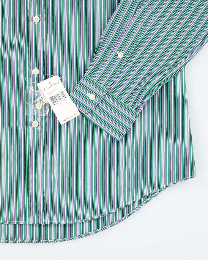 Vintage 90s Ralph Lauren Deadstock Striped Long Sleeve Shirt - M