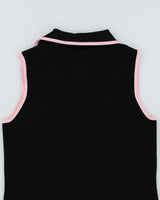 Y2k 00s Belldini Black Zip-up Knit Top - XL