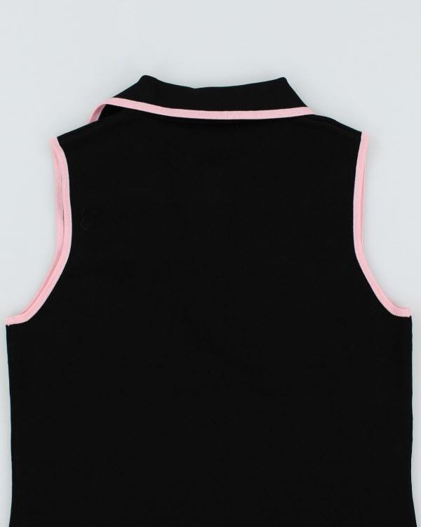 Y2k 00s Belldini Black Zip-up Knit Top - XL