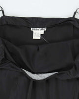 Vintage 90s Winter Silks Black Silk Slip Dress - L