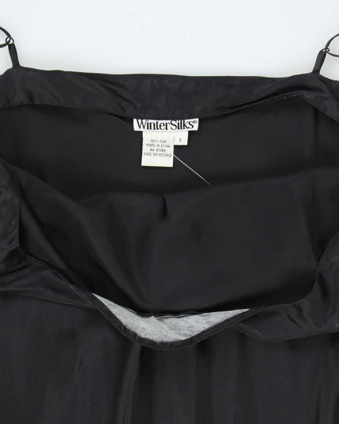 Vintage 90s Winter Silks Black Silk Slip Dress - L Rokit Vintage 90s Winter Silks Black Silk Slip Dress - L Rokit