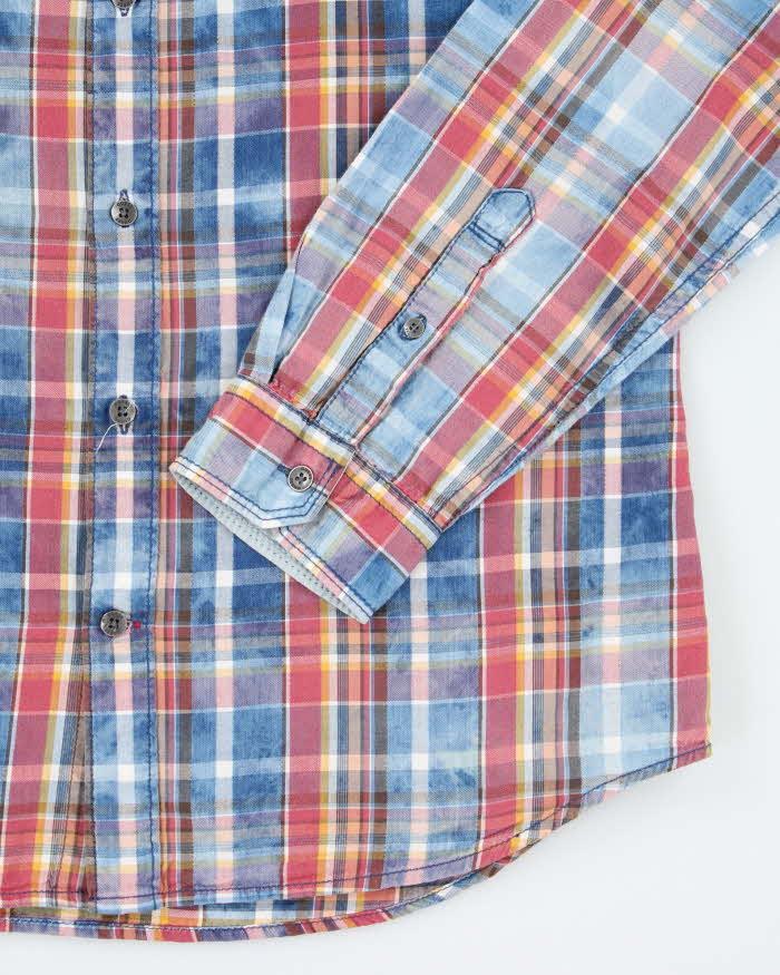 Vintage Y2k 00s Guess Checked Long Sleeve Shirt - M