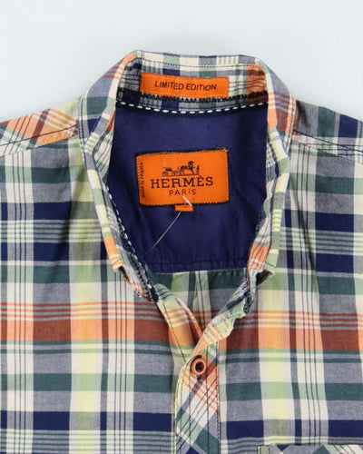 Vintage Hermes Colourful Check Shirt - L