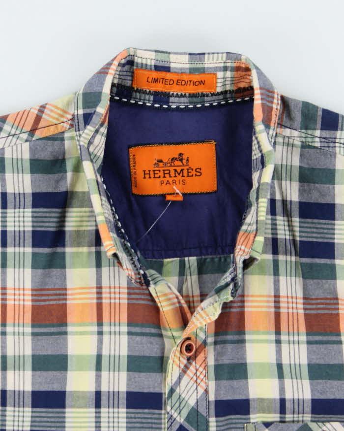 Vintage Hermes Colourful Check Shirt - L