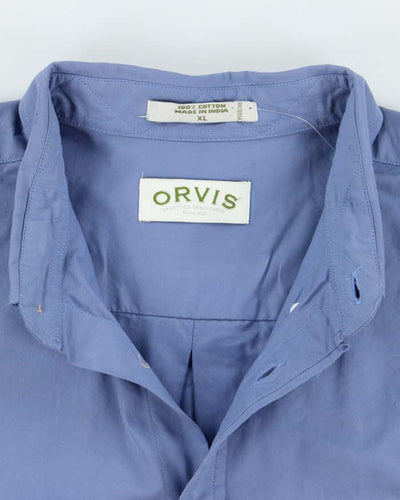 Vintage Orvis Plain Blue Long Sleeve Shirt - XL