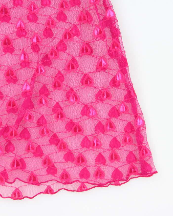 Vintage Y2k 00s La Vie En Rose Mesh Slip Dress - S