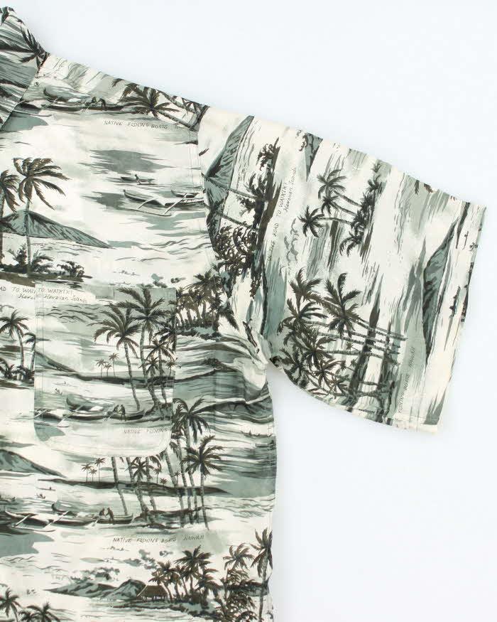 Vintage Montage Tropics Silk Hawaiian Shirt - M
