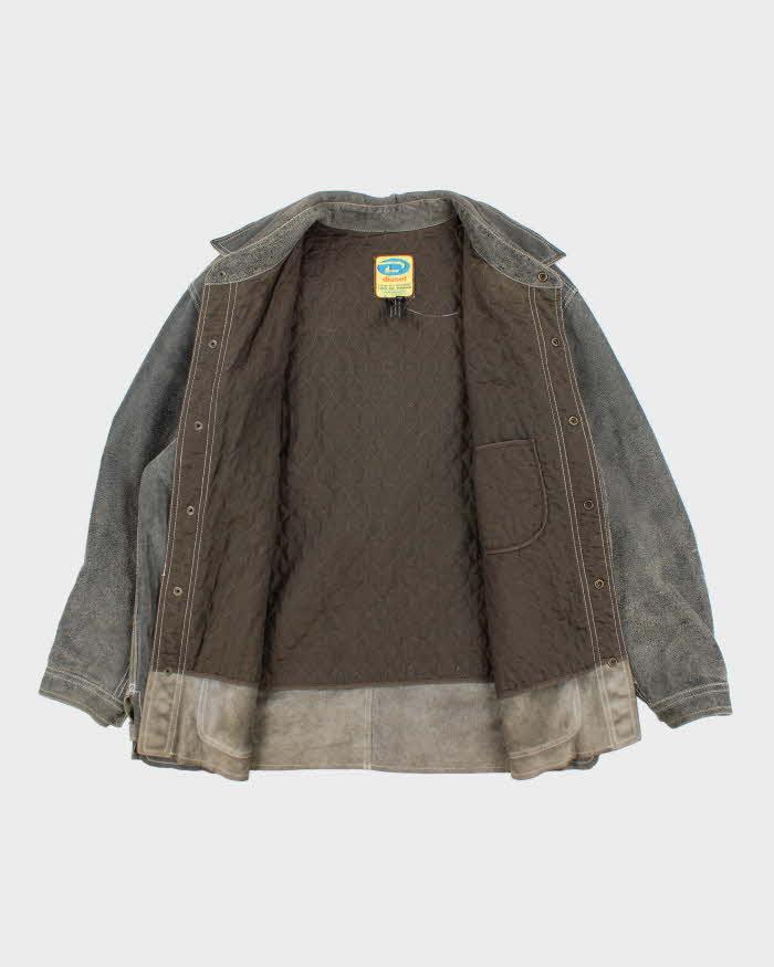 Vintage 90s Diesel Distressed Oversized Leather Jacket - XL