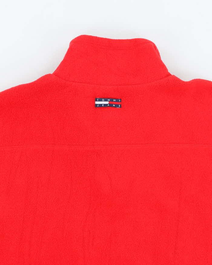 Vintage Tommy Jeans Red Quarter-Zip Fleece - XL