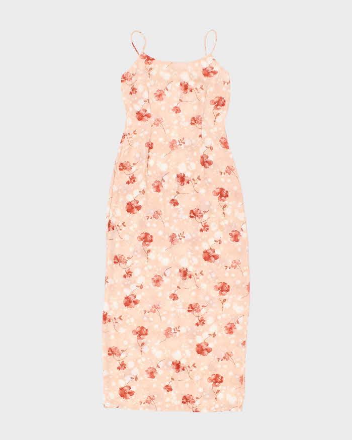 Vintage 90s Floral Sheer Maxi Dress - S