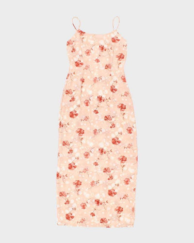 Vintage 90s Floral Sheer Maxi Dress - S