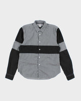 Comme Des Garcons Black and Grey Block Long SLeeve Shirt - M