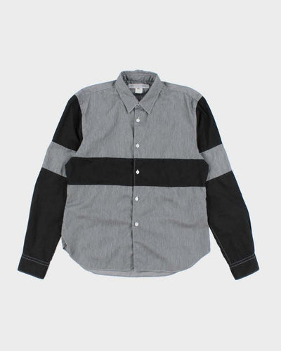 Comme Des Garcons Black and Grey Block Long SLeeve Shirt - M