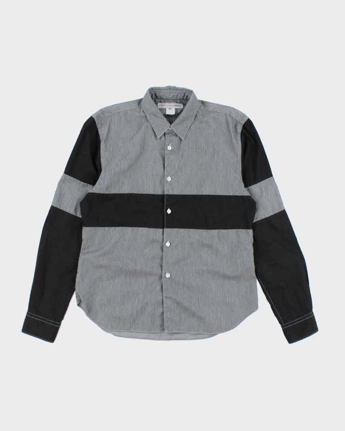 Comme Des Garcons Black and Grey Block Long SLeeve Shirt - M
