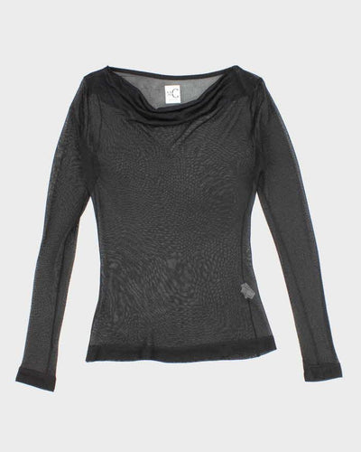 Vintage Y2k 00s M Collection Mesh Cowl Neck Top - M