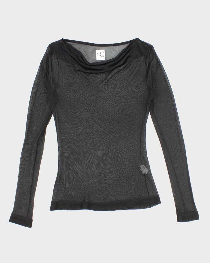 Vintage Y2k 00s M Collection Mesh Cowl Neck Top - M