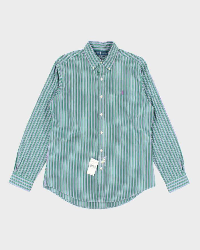 Vintage 90s Ralph Lauren Deadstock Striped Long Sleeve Shirt - M