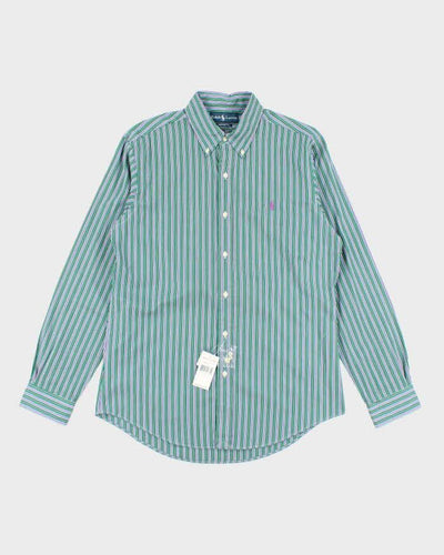 Vintage 90s Ralph Lauren Deadstock Striped Long Sleeve Shirt - M
