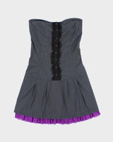 Vintage Y2k 00s Vexy Lace-Up Mini Dress - S