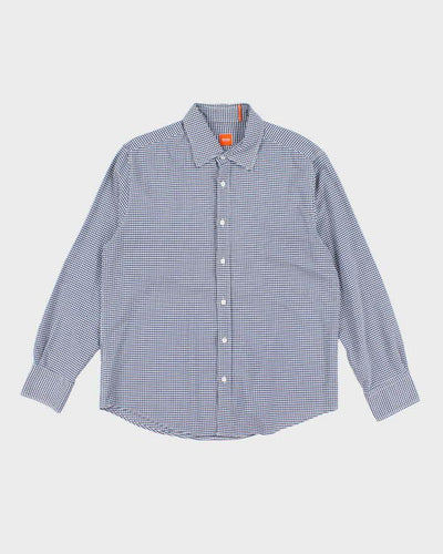 Vintage Hugo Boss Checked Long Sleeve Shirt - L