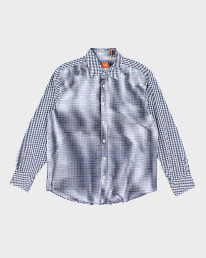 Vintage Hugo Boss Checked Long Sleeve Shirt - L