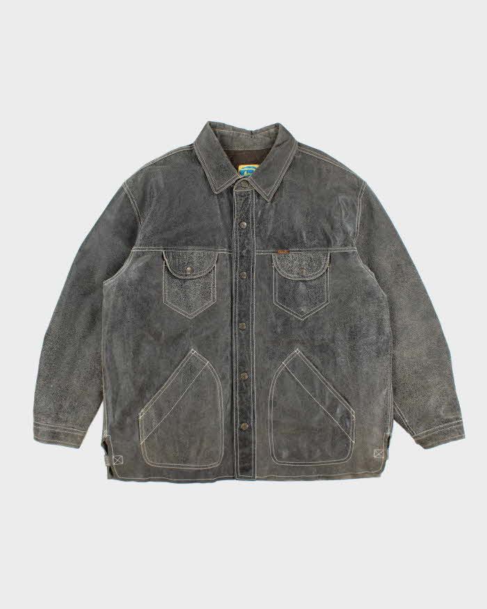Vintage 90s Diesel Distressed Oversized Leather Jacket - XL