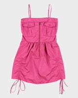 Vintage Y2k 00s Bread n Butter Pink Cargo Mini Dress - S