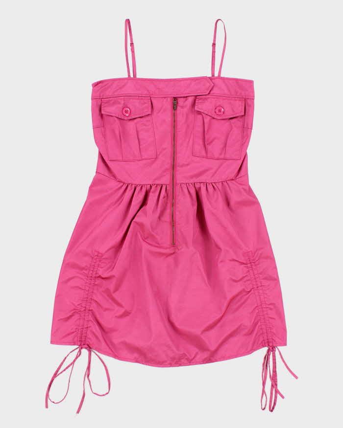 Vintage Y2k 00s Bread n Butter Pink Cargo Mini Dress - S