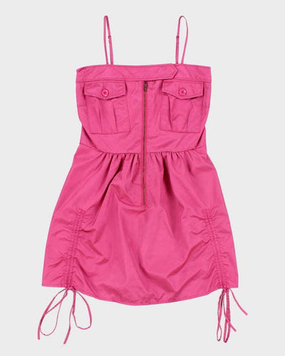 Vintage Y2k 00s Bread n Butter Pink Cargo Mini Dress - S