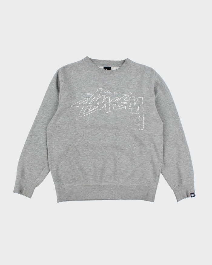 Vintage 2000's Stussy Pencil Graphic Sweatshirt - S