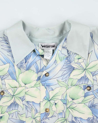 Vintage 90s Visitor Silk Hawaiian Shirt - L