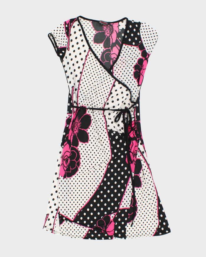 Vintage Y2k 00s Moving Floral Polka Dot Dress - S