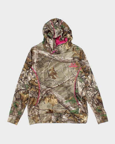 Vintage Y2K Women's Real Tree Embroidered Logo Camouflage Hoodie - S