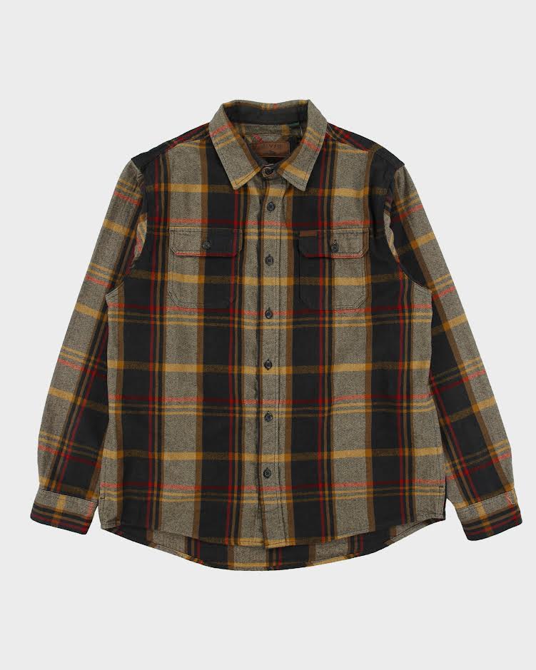 Vintage Orvis Heavyweight Plaid Long Sleeve Flannel Over Shirt - XL