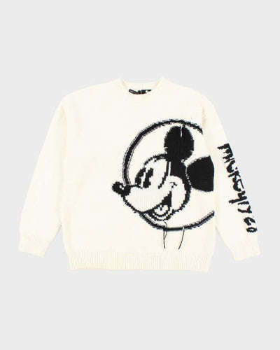 Vintage MO & CO Mickey Mouse Graphic Print Wool Blend Knit Jumper - L