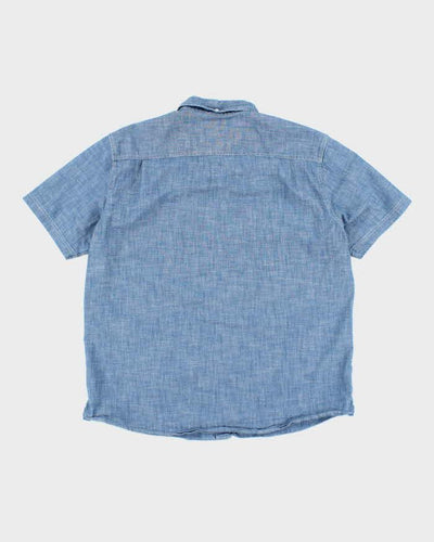 Vintage L.L. Bean Short Sleeve Medium Wash Denim Shirt - L