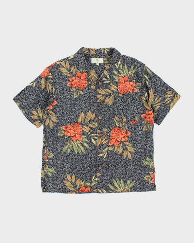 Vintage Island Shores Silk Hawaiian Shirt - L