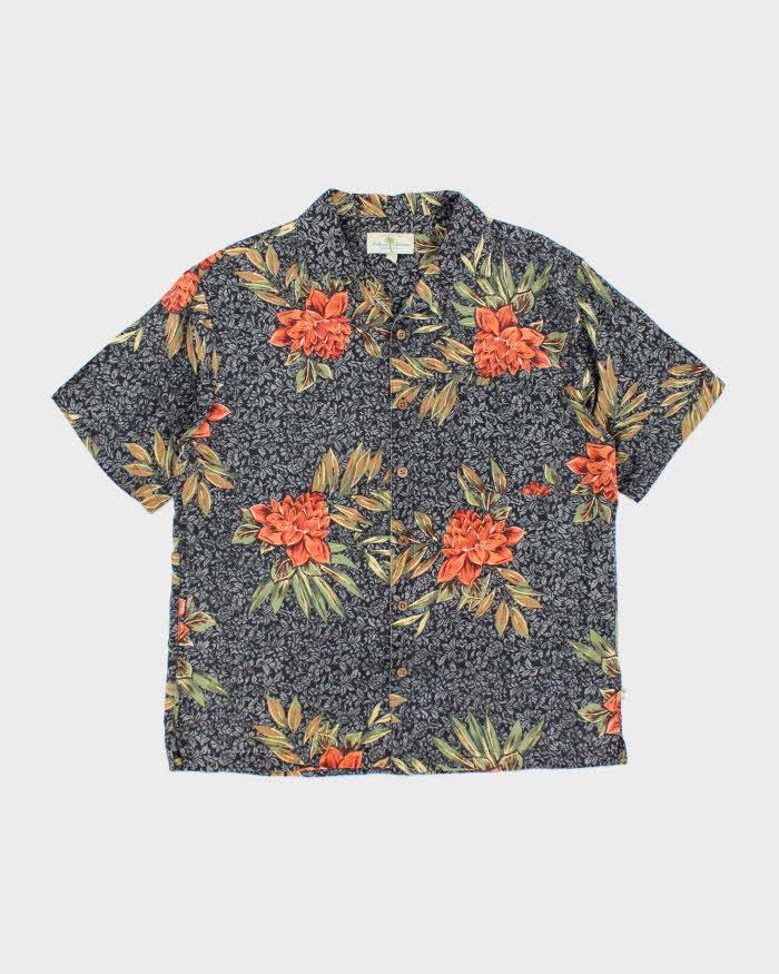 Vintage Island Shores Silk Hawaiian Shirt - L