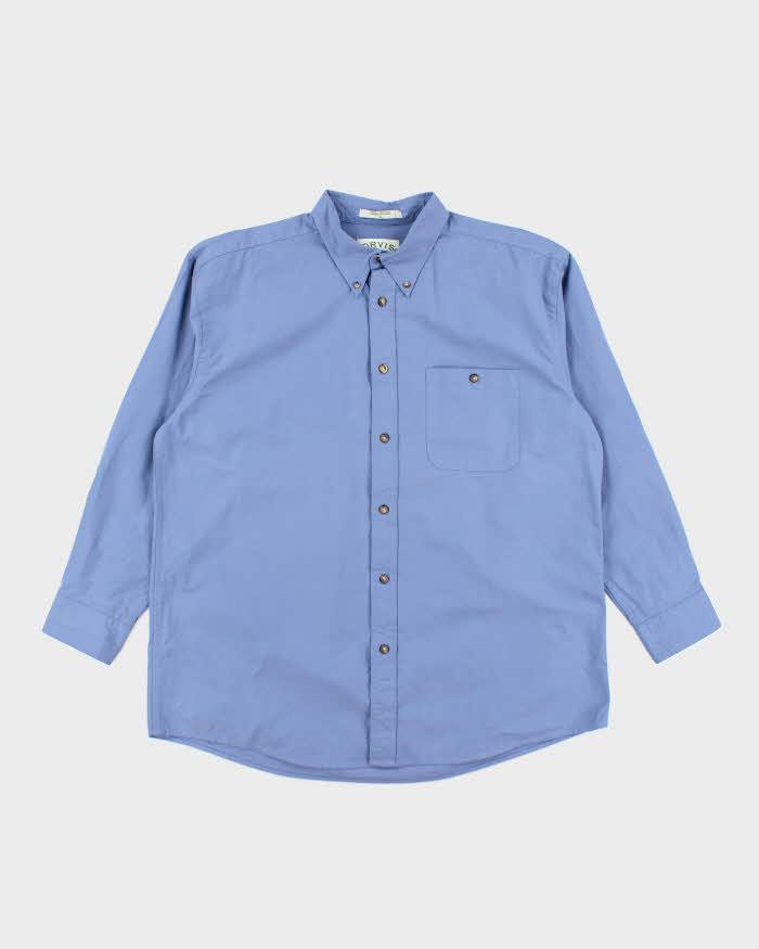 Vintage Orvis Plain Blue Long Sleeve Shirt - XL