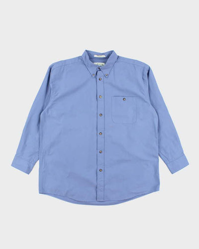 Vintage Orvis Plain Blue Long Sleeve Shirt - XL