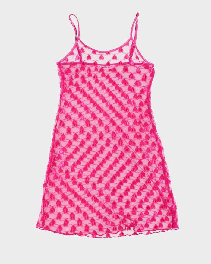 Vintage Y2k 00s La Vie En Rose Mesh Slip Dress - S