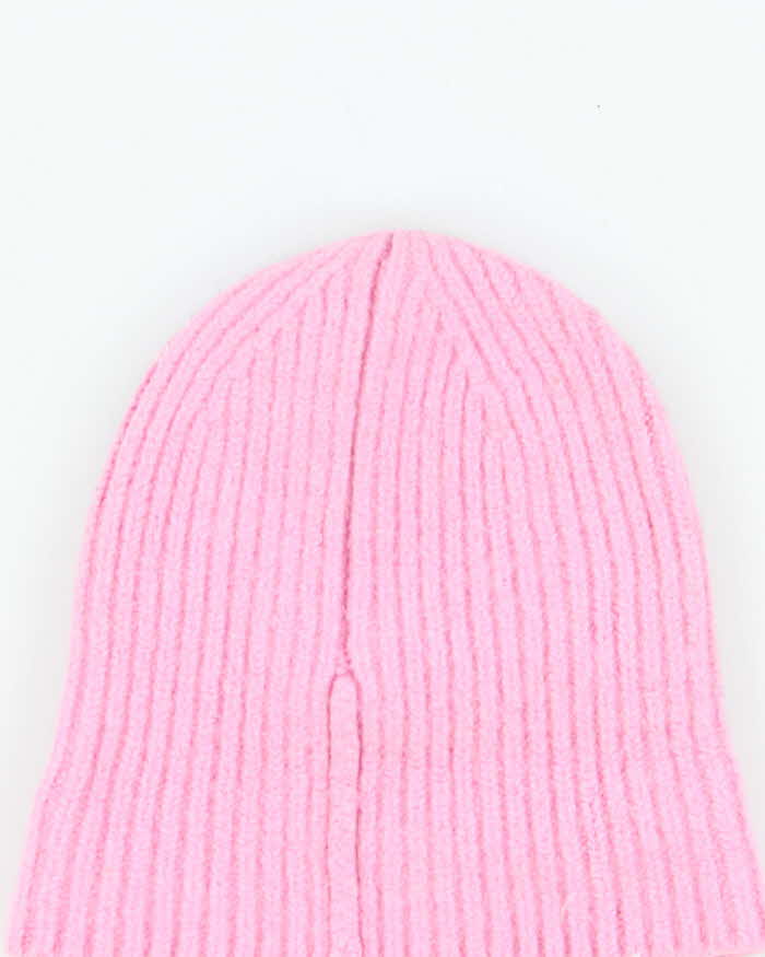 Acne Studios Baby Pink Ribbed Pansy Face Wool Beanie - Childrens 6-8