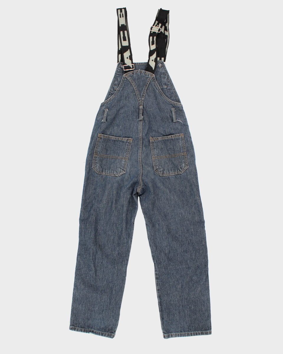 Y2K 00s Ace Jeans Blue Denim Dungarees - Youth L