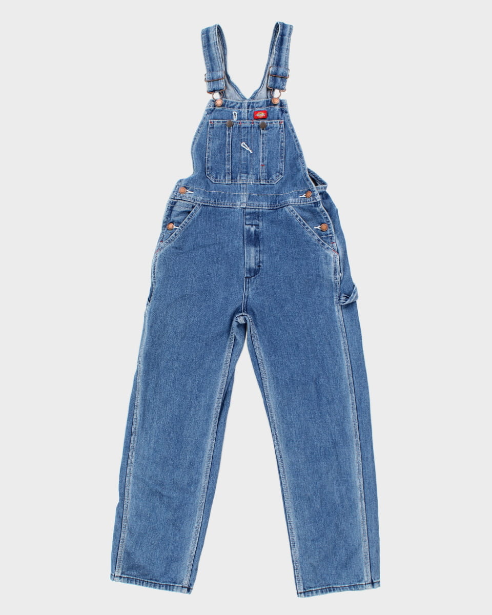 Dickies Children's Blue Denim Dungarees - Youth M