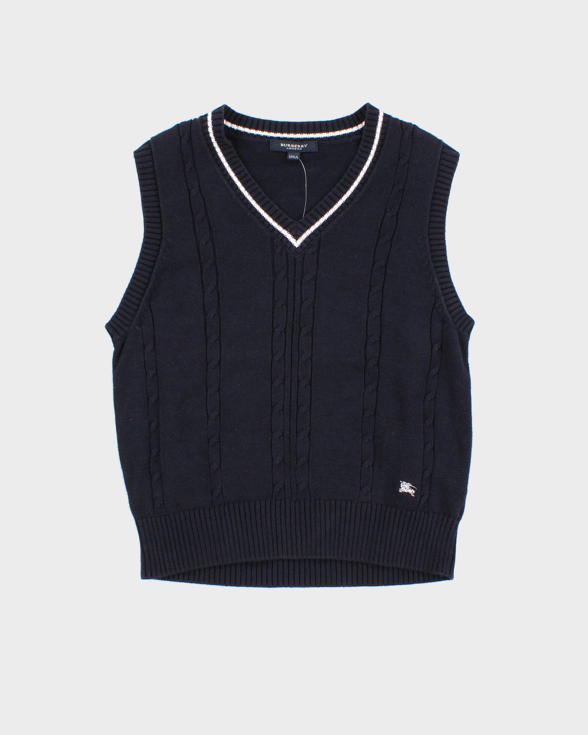 Children's Navy Burberry Sweater Vest