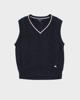 Children's Navy Burberry Sweater Vest